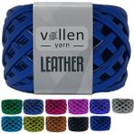 Vollen Yarn Premium Deri Ip Metalik Ip Çanta Ipi,parlak Penye İP.120 Gram - Açık Lacivert