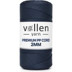 Vollen Yarn Premium Polyester Makrome Ipi 2mm ,makrome Ip,makrame,supla,çanta IPI,LACIVERT,200GR,230M