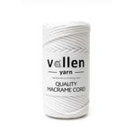 vollen yarn Taranan Makrome Ipi, 3mm Tek Büküm,makrome Örgü Ipi, Taranabilir Pamuk Makrome, Beyaz