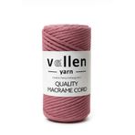 vollen yarn Taranan Makrome Ipi, 3mm Tek Büküm,makrome Örgü Ipi, Taranabilir Pamuk Makrome, Gül Kurusu