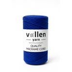 vollen yarn Taranan Makrome Ipi, 3mm Tek Büküm,makrome Örgü Ipi, Taranabilir Pamuk Makrome, Saks Mavi