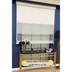 Volper Mekanik VP1020 Çift Mekanizmalı Lazer Kesim Tül ve Stor Perde (Kırık Beyaz) - 165 x 200 cm