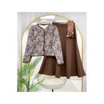 VOLT CLOTHİNG ŞAL DESEN CEKET ETEK İKİLİ TAKIM
