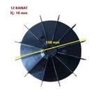 Volt Elektrik Motoru Pervanesi 90 Tip MON.18*158MM 12 Kanatlı (Siyah)