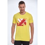 Voltaj Caleb Baskılı Erkek Tişört Sarı - XL