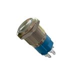 Voltaj E36-1 16mm Metal Buton Yaylı 12-24V Mavi Led Işıklı 1NO/1NC