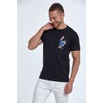 Voltaj Ramon Baskılı Erkek Tişört Lacivert - XL
