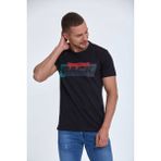 Voltaj Taupe Baskılı Erkek Tişört Lacivert - XL