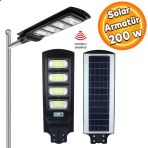 Voltek Solar Sokak Armatur Gunes Enerji Tasarruf Kablosuz Ip65 Kumandali Fotosel Led Lamba 200 W