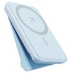 VOLTME MagPak Mavi 5K Manyetik Kablosuz Taşınabilir Şarj Cihazı – 5000mAh Batarya, MagSafe & Qi Uyumlu, 7.5W Kablosuz Hızlı Şarj, Katlanabilir Ayaklı Stand, Samsung, Android, iPhone 13/12 Serisi için