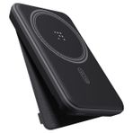 VOLTME MagPak Siyah 5K Manyetik Kablosuz Taşınabilir Şarj Cihazı – 5000mAh Batarya, MagSafe & Qi Uyumlu, 7.5W Kablosuz Hızlı Şarj, Katlanabilir Ayaklı Stand, Samsung, Android, iPhone 13/12 Serisi için
