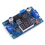 Voltmetreli LM2596 Ayarlı Güç Kaynağı Modülü (Voltaj Düşürür) Klemens Soketler Voltaj Ayarlanabilir Besleme DC DC Çevirici 35V 3A Power Modül