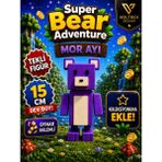 Voltrex Design Super Bear Adventure Mor Ayı Figür Oyuncak 15 cm Oynar Eklemli Hediyelik Koleksiyon Karakteri