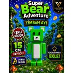Voltrex Design Super Bear Adventure Timsah Ayı Figür Oyuncak | Oynar Eklemli 15 cm Hediyelik Koleksiyon Figürü