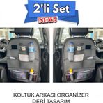 Volvo 940 Araç İçi Deri Koltuk Arkası Organizer 2'li Set Düzenleyici Gri