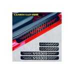 Volvo S40 Için Uyumlu Aksesuar Oto Kapı Eşiği Sticker Karbon 4 Adet - Beyaz - Standart