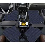 Volvo XC60-2008-2017 Uyumlu Mavi Dikişli Siyah Deri Paspas - Çok Renkli