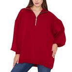 VOMANSE Fermuarlı Yaka Detaylı Oversize Triko Tunik