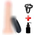 Vomentrend 16,5 cm Belden Bağlamalı Realistik Testissiz Titreşimli Vibratör Penis