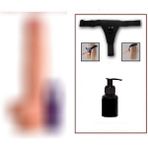 Vomentrend 19 cm Belden Bağlamalı Titreşimli Realistik Vibratör Penis Set
