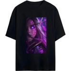 Von Labas World Of Warcraft Tasarımlı Unısex Oversıze Pamuklu Tshırt - Siyah - XL