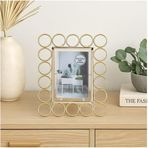 VonaHome Dekoratif Metal Fotoğraf Çerçevesi Halka Tasarımlı Altın Rengi 22x26cm