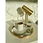 VonaHome Yuvarlak Kahve Sunum Tepsisi/Tabağı Aynalı- Altın Renkli Metal - Ø20cm