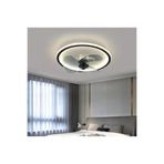 Vonalight Fanlı,3ışık Led, Renk, Kumandalı, yazlık, Ev, Modern, Led Avize, tavanlamba,Çap.40cm,Ön Şerit Siyah