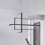 Vonalight Modern LED Dekoratif 3lü Iç Içe Dikdörtgen Sarkıt Avize Siyah 3000K