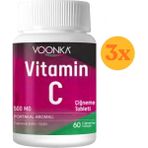 Vonka Voonka Vitamin C Çiğneme 60 Tablet - 3 Adet (Toplam 180 Tablet) - Dezenfektan Hediyeli (%72 Alkol)