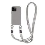 VooDirop Cep telefonu zinciri, cep telefonu kılıfı, Apple iPhone 7 Plus/8 Plus ile uyumlu, kolye, naylon, omuz askısı, yumuşak silikon TPU kapak, asmak için kordonlu, koruyucu kılıf, havalı şık bant (gri)