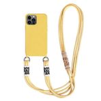 VooDirop Cep telefonu zinciri cep telefonu kılıfı Apple iPhone 7/8/SE 2020 ile uyumlu kolye kılıfı naylon omuz askısı yumuşak silikon TPU kılıf asmak için kordonlu koruyucu kılıf havalı şık bant (sarı)