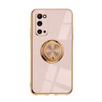 VooDirop Samsung Galaxy S23 FE ile uyumlu kılıf, silikon, TPU, ultra ince, 360 derece halka standlı, tampon, koruyucu kılıf, parmak tutucu, mıknatıslı araç tutucu, darbeye dayanıklı, kapak (pembe altın)
