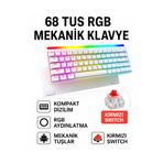 VOOKA 68 Tuş Red Switch RGB Mekanik Oyuncu Klavyesi – Hot Swapple , Renkli Aydınlatma Gaming Keyboard