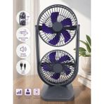 vooka 80° Ayarlanabilir Premium Çift Fanlı Mini Klima Etkili Sessiz Masaüstü Şarjlı Fan - Siyah