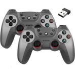 vooka Çiftli Joystick Gamepad 2.4g USB Bağlantılı TV ve PC Uyumlu Kablosuz Oyun Deneyimi - Gri