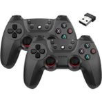 vooka Çiftli Joystick Gamepad 2.4g USB Uyumlu TV ve PC Oyun Konsolu Ergonomik Tasarım ile Siyah