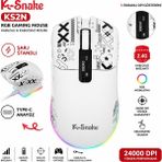 vooka Kablosuz Rgb Gaming Mouse 24000 Dpı Şarj Standlı Type-C Oyuncu Mouse - Siyah - Beyaz