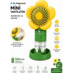 vooka Su Soğutmalı Mini Vantilatör | Type-C Şarjlı 3 Kademe Sessiz Püskürtmeli Masaüstü Fan - Sarı