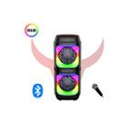 Vooka Trol Akıllı Taşınabilir Bluetooth Extra Bas Hoparlör, Disko Işıklı Karaoke Ses Sistemi, Mikrofon
