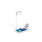 VOOKA Wireless Kablosuz Şarj Standı 3in1 Apple Iphone - Android Uyumlu Bluetooth Hoparlör Masa Lambası