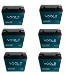 Voole 12V 24 Ah Elektrikli Bisiklet Jel Aküsü 6Lı Set