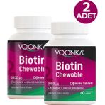 Voonka Biotin Chewable 5000 Mcg Vitamin 60 Tablet 2 Adet - Çikolata