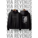 Vordevia Attack on Titan Ön ve Arka Baskılı Kapüşonlu Sweatshirt
