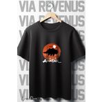 Vordevia Avatar Baskılı Oversize Geniş Kalıp Bisiklet Yaka Siyah Tshirt