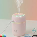Vorex 250ML Rgb Işıklı Süper Sessiz Type-C Mini Hava Nemlendirici & Aroma Difüzör - Pembe