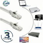 Vorex Gabble Cat6 Yüksek Hızlı Ethernet Kablosu | Gigabit Internet Ağ Kablosu | Tak Kullan | 3 Metre - Açık Gri