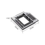Vorex Gabble DVD Yuvasına Takılan SSD HDD Kutusu 12.7 mm HDD Caddy Kızak - Gri Metal