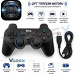 Vorex Trio TR-903 Ps3 Uyumlu Kablosuz Oyun Kolu Çift Titreşim Wireless Controller USB Şarjlı - Siyah