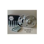 VORLAX Peugeot Cıtroen Uyumlu Spacer 4x108 65.1 15mm Uyumlu 2 Adet Spacer Ve 8 Adet Bijon